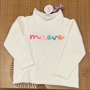 Maeve monogrammed white knit sweater (12m), NWT